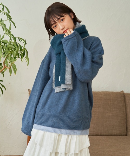 SENSION(センション)の「hairy knit muffler(マフラー・メンズ・テラコッタ/ライトグリーン/アッシュグレー・FREE)」の9枚目の写真