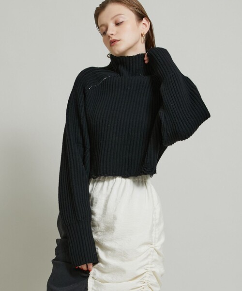 JANE SMITH / JOHN SMITH（ジェーンスミスジョンスミス）の「【JANE SMITH(ジェーンスミス)】ショートハイネックプルオーバー 21WKN-#905L（ニット/セーター・レディース・ブラック/イエロー/アイボリー・0）」の2枚目の写真