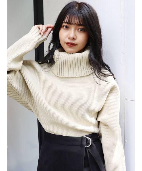 MURUA - 【期間限定値下げ】ムルーア  ファンシーモールニット　アイボリー セール】ジオメポロニット（ニット/セーター）｜MURUA（ムルーア