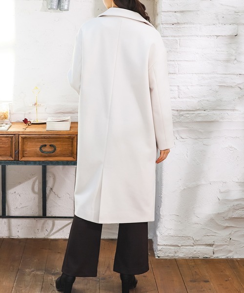 Honeys（ハニーズ）の「ゆるチェスターコート（チェスターコート・レディース・ベージュ/ダークグリーン/モカ/アイボリー/ブラック・S/L/M）」の18枚目の写真