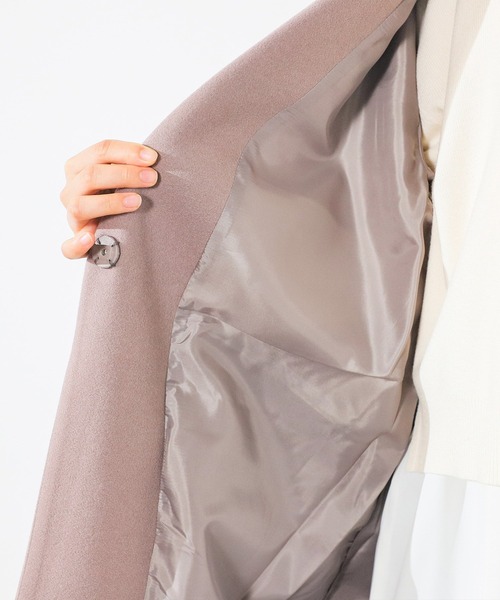 Honeys（ハニーズ）の「ゆるチェスターコート（チェスターコート・レディース・ベージュ/ダークグリーン/モカ/アイボリー/ブラック・S/L/M）」の15枚目の写真