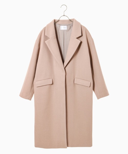 Honeys（ハニーズ）の「ゆるチェスターコート（チェスターコート・レディース・ベージュ/ダークグリーン/モカ/アイボリー/ブラック・S/L/M）」の20枚目の写真