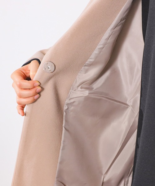 Honeys（ハニーズ）の「ゆるチェスターコート（チェスターコート・レディース・ベージュ/ダークグリーン/モカ/アイボリー/ブラック・S/L/M）」の8枚目の写真