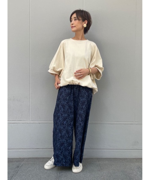 BEARDSLEY（ビアズリー）の「裏毛ドルマンカットソー（Tシャツ/カットソー・レディース・モスグリーン/アイボリー・FREE）」の8枚目の写真