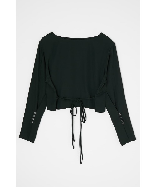 M_（エムアンダーバー）の「【M_】SIMPLE SHORT トップス（シャツ/ブラウス・レディース・ピンク/ブラック/アイボリー・FREE）」の3枚目の写真