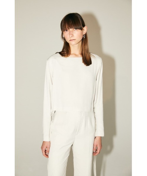 M_（エムアンダーバー）の「【M_】SIMPLE SHORT トップス（シャツ/ブラウス・レディース・ピンク/ブラック/アイボリー・FREE）」の4枚目の写真