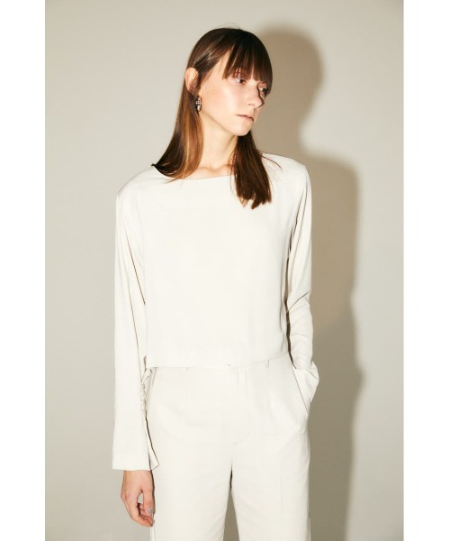 M_（エムアンダーバー）の「【M_】SIMPLE SHORT トップス（シャツ/ブラウス・レディース・ピンク/ブラック/アイボリー・FREE）」の5枚目の写真