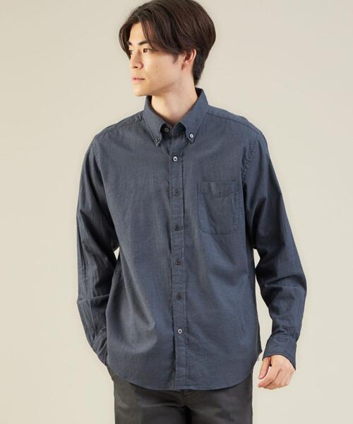 green label relaxing（グリーンレーベルリラクシング）の「ナチュラルフィットビエラ ボタンダウン 長袖 シャツ OVLG（シャツ/ブラウス・メンズ・ホワイト/ダークグリーン/ベージュ/ネイビー/ライラック・S/M/L/XL/XS/2XL）」の4枚目の写真