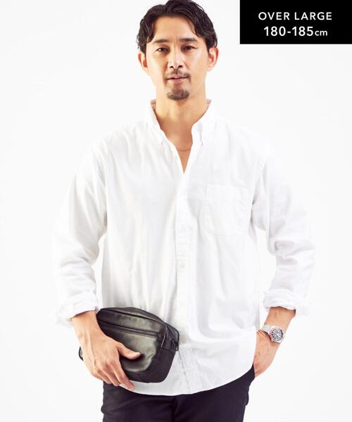 green label relaxing（グリーンレーベルリラクシング）の「ナチュラルフィットビエラ ボタンダウン 長袖 シャツ OVLG（シャツ/ブラウス・メンズ・ホワイト/ダークグリーン/ベージュ/ネイビー/ライラック・S/M/L/XL/XS/2XL）」の7枚目の写真