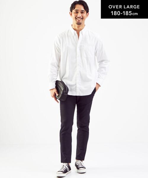 green label relaxing（グリーンレーベルリラクシング）の「ナチュラルフィットビエラ ボタンダウン 長袖 シャツ OVLG（シャツ/ブラウス・メンズ・ホワイト/ダークグリーン/ベージュ/ネイビー/ライラック・S/M/L/XL/XS/2XL）」の10枚目の写真