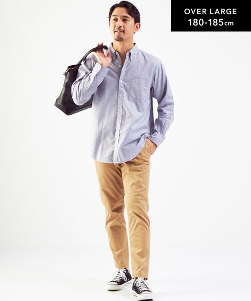 green label relaxing（グリーンレーベルリラクシング）の「ナチュラルフィットビエラ ボタンダウン 長袖 シャツ OVLG（シャツ/ブラウス・メンズ・ホワイト/ダークグリーン/ベージュ/ネイビー/ライラック・S/M/L/XL/XS/2XL）」の11枚目の写真