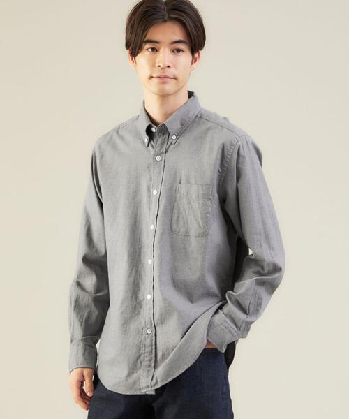 green label relaxing（グリーンレーベルリラクシング）の「ナチュラルフィットビエラ ボタンダウン 長袖 シャツ OVLG（シャツ/ブラウス・メンズ・ホワイト/ダークグリーン/ベージュ/ネイビー/ライラック・S/M/L/XL/XS/2XL）」の12枚目の写真