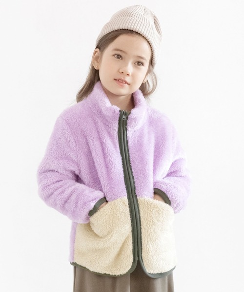 Bee des Bee（ビーデスビー）の「ボアジャケット（その他アウター・キッズ・ブラック/ダークブラウン/グレー/カーキ/アイボリー/ミント/ラベンダー/チャコール/ネイビー/ピンク/ライトピンク/ホワイト系その他・100cm/130cm/140cm/110cm/150cm/120cm）」の10枚目の写真