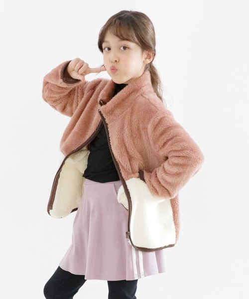 Bee des Bee（ビーデスビー）の「ボアジャケット（その他アウター・キッズ・ブラック/ダークブラウン/グレー/カーキ/アイボリー/ミント/ラベンダー/チャコール/ネイビー/ピンク/ライトピンク/ホワイト系その他・100cm/130cm/140cm/110cm/150cm/120cm）」の11枚目の写真