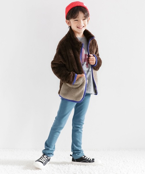 Bee des Bee（ビーデスビー）の「ボアジャケット（その他アウター・キッズ・ブラック/ダークブラウン/グレー/カーキ/アイボリー/ミント/ラベンダー/チャコール/ネイビー/ピンク/ライトピンク/ホワイト系その他・100cm/130cm/140cm/110cm/150cm/120cm）」の19枚目の写真