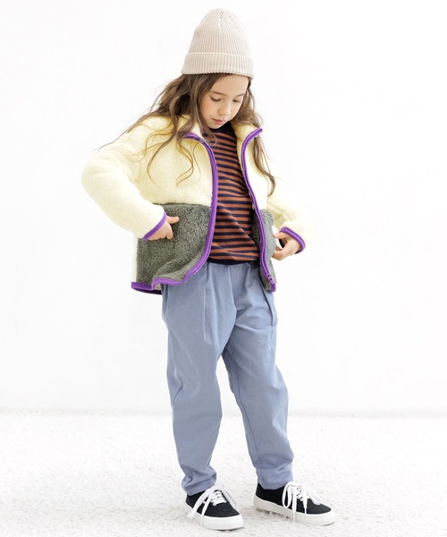 Bee des Bee（ビーデスビー）の「ボアジャケット（その他アウター・キッズ・ブラック/ダークブラウン/グレー/カーキ/アイボリー/ミント/ラベンダー/チャコール/ネイビー/ピンク/ライトピンク/ホワイト系その他・100cm/130cm/140cm/110cm/150cm/120cm）」の17枚目の写真