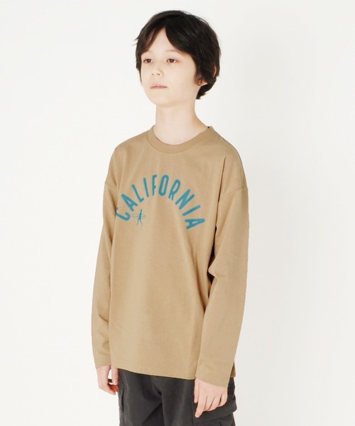 GLAZOS（グラソス）の「天竺・ドロップショルダーCITYロゴモチーフ長袖Tシャツ（Tシャツ/カットソー・キッズ・ベージュ/チャコールグレー/ブルー・170cm/150cm/160cm/130cm/140cm）」の14枚目の写真