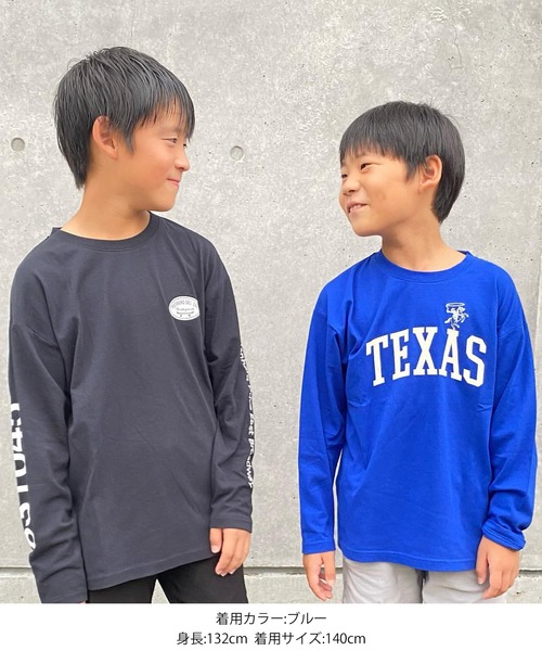 GLAZOS（グラソス）の「天竺・ドロップショルダーCITYロゴモチーフ長袖Tシャツ（Tシャツ/カットソー・キッズ・ベージュ/チャコールグレー/ブルー・170cm/150cm/160cm/130cm/140cm）」の17枚目の写真