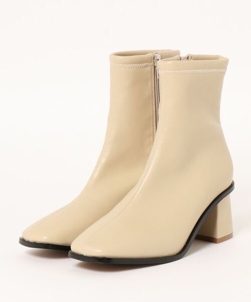 Fabby fabby（ファビィーファビィー）の「ストレッチアンクルショートブーツ（ブーツ・レディース・ベージュ/アイボリー/ブラック/オフホワイト・LARGE/MEDIUM/SMALL）」の9枚目の写真