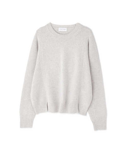 human woman（ヒューマンウーマン）の「◆ミドルゲージ編地コンビプルオーバーニット（ニット/セーター・レディース・ブルー/ブラウン/グレー・MEDIUM）」の4枚目の写真