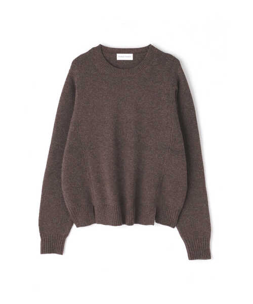 human woman（ヒューマンウーマン）の「◆ミドルゲージ編地コンビプルオーバーニット（ニット/セーター・レディース・ブルー/ブラウン/グレー・MEDIUM）」の9枚目の写真