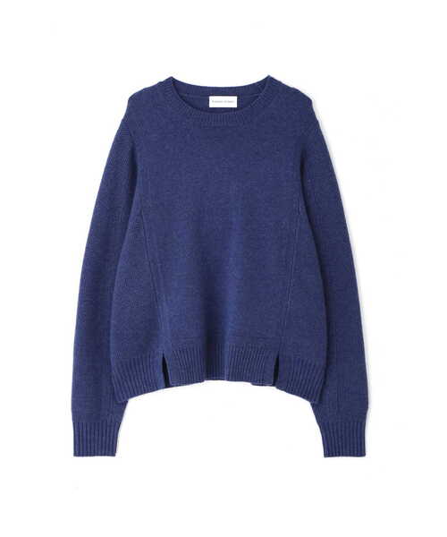 human woman（ヒューマンウーマン）の「◆ミドルゲージ編地コンビプルオーバーニット（ニット/セーター・レディース・ブルー/ブラウン/グレー・MEDIUM）」の14枚目の写真