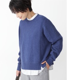 human woman | ◆ミドルゲージ編地コンビプルオーバーニット(ニット/セーター)