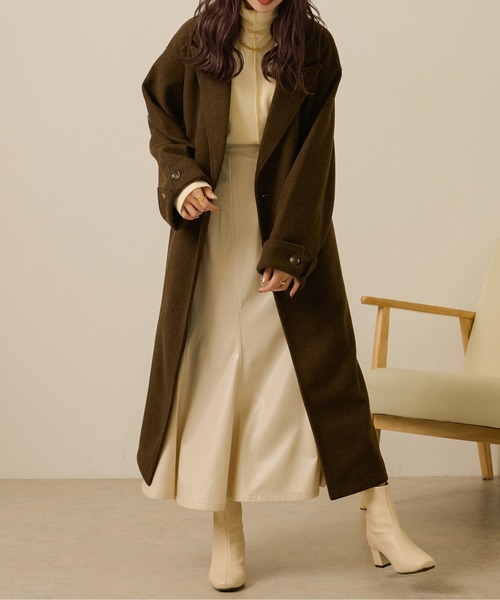 Ambre Neige(アンブルネージュ)の「フェイクレザーマーメイドスカート/【WEB/EC限定商品】(スカート・レディース・ダークブラウン/アイボリー・FREE)」の12枚目の写真
