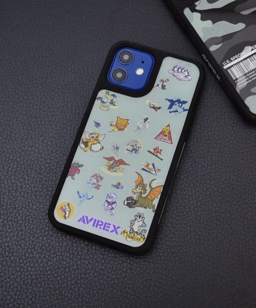 AVIREX（アヴィレックス）の「iPhone12 iPhone12Pro iPhone12mini AVIREX [サイドオーナメントケース] スマホケース クリアケース（スマホケース/カバー・メンズ・ブルー系その他/その他/ブラック系その他/グリーン系カモフラージュ・C/B）」の3枚目の写真