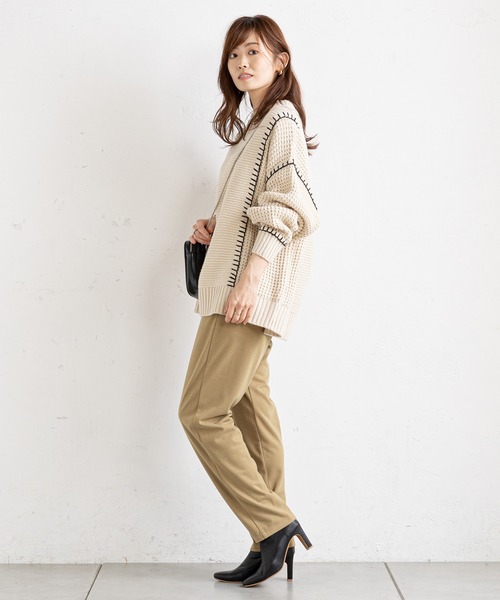 prose verse(プロズヴェール)の「配色ブランケットステッチニット(ニット/セーター・レディース・グリーン/アイボリー/ブラック/ベージュ・MEDIUM)」の22枚目の写真