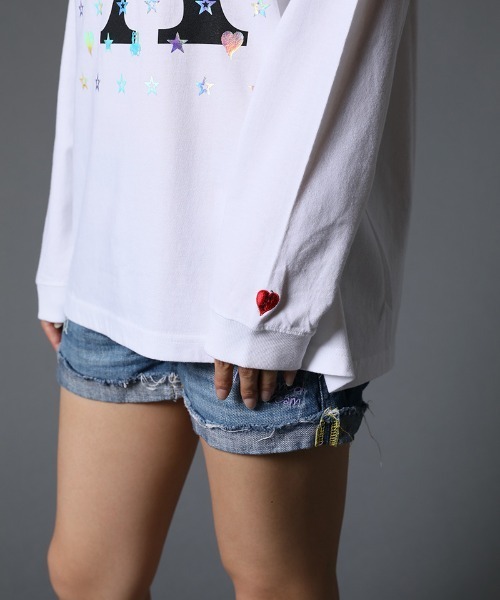 STUD MUFFIN（スタッドマフィン）の「mlt3635-5.6ozコットン天竺 LA BONE&パッチ LS Tシャツ（Tシャツ/カットソー・メンズ・ホワイト/ブラック・2/4/3）」の17枚目の写真