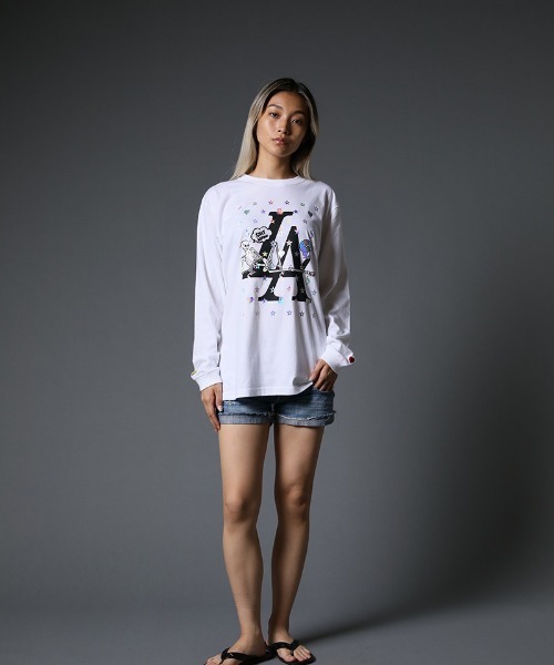 STUD MUFFIN（スタッドマフィン）の「mlt3635-5.6ozコットン天竺 LA BONE&パッチ LS Tシャツ（Tシャツ/カットソー・メンズ・ホワイト/ブラック・2/4/3）」の20枚目の写真