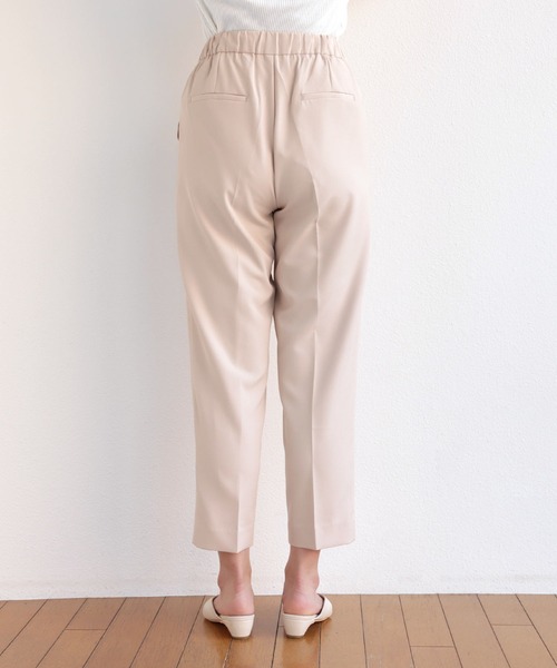ストレッチドローストリングセンタープレステーパードパンツウエストゴム
