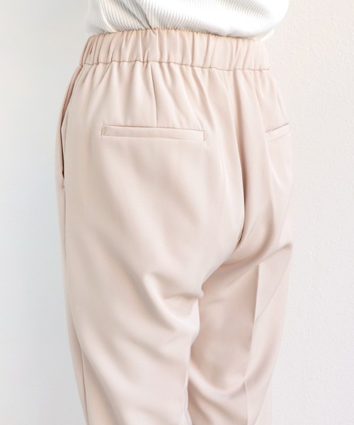 ストレッチドローストリングセンタープレステーパードパンツウエストゴム