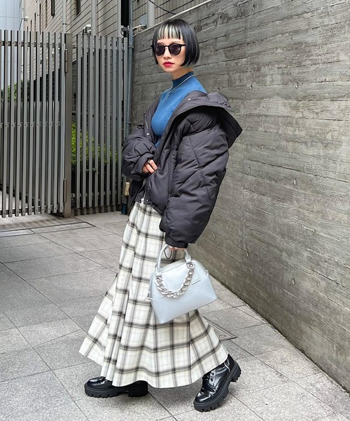 PAGEBOY（ページボーイ）の「オンブレチェックマーメイドスカート（スカート・レディース・オフホワイト/ブラック・FREE）」の5枚目の写真