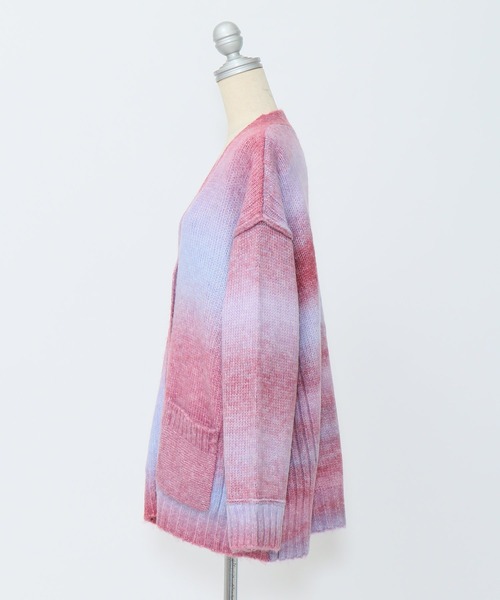 AS KNOW AS PINKY（アズノゥアズピンキー）の「だんだん染まりゆくニットカーディガン（カーディガン/ボレロ・レディース・ピンク系その他/オレンジ系その他/レインボー・FREE）」の11枚目の写真