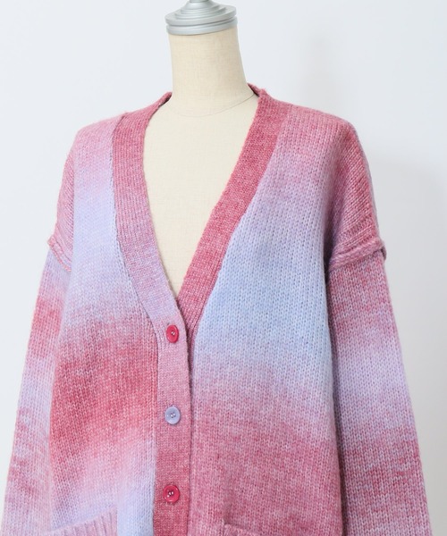 AS KNOW AS PINKY（アズノゥアズピンキー）の「だんだん染まりゆくニットカーディガン（カーディガン/ボレロ・レディース・ピンク系その他/オレンジ系その他/レインボー・FREE）」の13枚目の写真