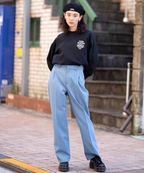 X-girl（エックスガール）の「RIB KNIT BERET（ハンチング/ベレー帽・レディース・ブラック/ベージュ/ライトパープル・ONE SIZE）」の12枚目の写真