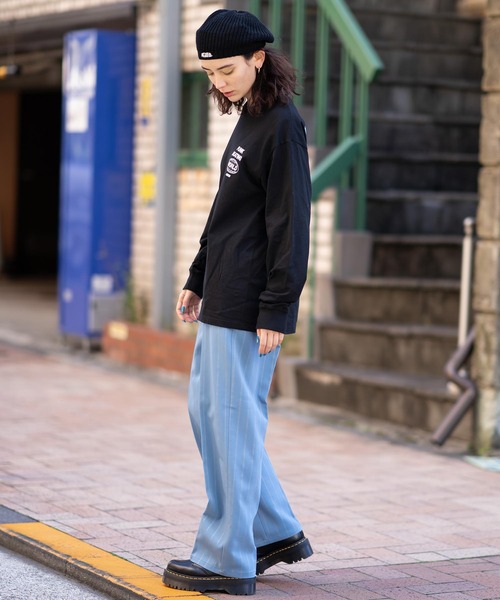 X-girl（エックスガール）の「RIB KNIT BERET（ハンチング/ベレー帽・レディース・ブラック/ベージュ/ライトパープル・ONE SIZE）」の15枚目の写真