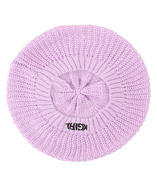 X-girl（エックスガール）の「RIB KNIT BERET（ハンチング/ベレー帽・レディース・ブラック/ベージュ/ライトパープル・ONE SIZE）」の10枚目の写真
