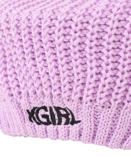 X-girl（エックスガール）の「RIB KNIT BERET（ハンチング/ベレー帽・レディース・ブラック/ベージュ/ライトパープル・ONE SIZE）」の7枚目の写真