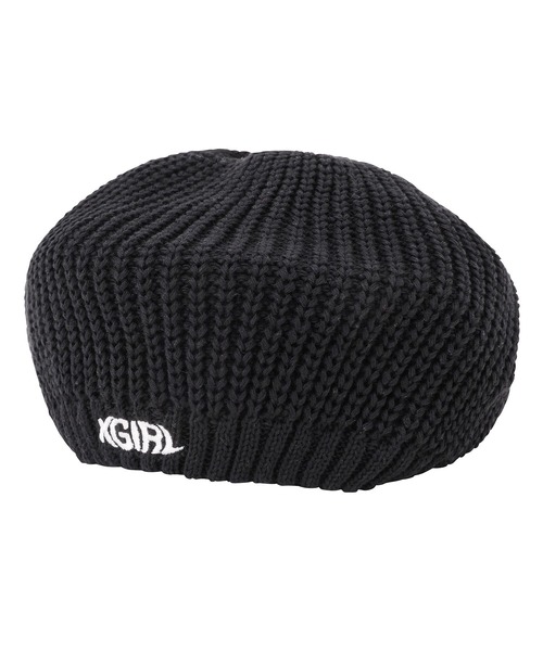 X-girl（エックスガール）の「RIB KNIT BERET（ハンチング/ベレー帽・レディース・ブラック/ベージュ/ライトパープル・ONE SIZE）」の16枚目の写真