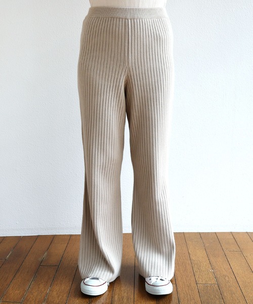 セール】ストレッチリブニットフレアパンツ（その他パンツ
