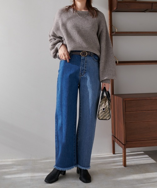 DISCOAT（ディスコート）の「デニム配色ストレートパンツ（デニムパンツ・レディース・ブラック/ブルー・MEDIUM/LARGE）」の21枚目の写真