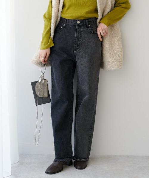 DISCOAT（ディスコート）の「デニム配色ストレートパンツ（デニムパンツ・レディース・ブラック/ブルー・MEDIUM/LARGE）」の10枚目の写真