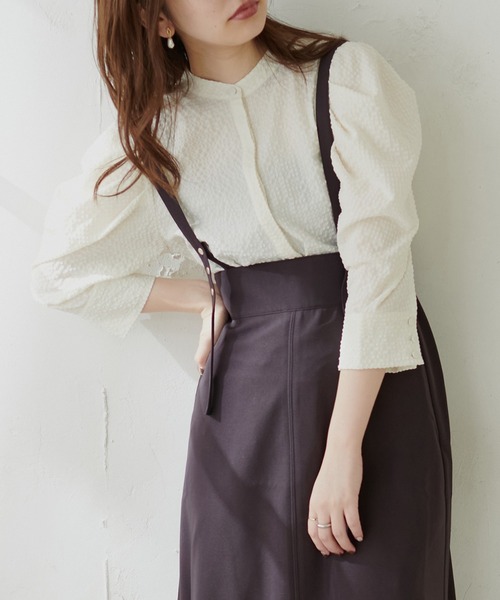 natural couture(ナチュラルクチュール)の「【WEB限定】スタンドカラーお上品ブラウス(シャツ/ブラウス・レディース・ブラック/アイボリー/ミント/その他1/その他2・FREE)」の2枚目の写真