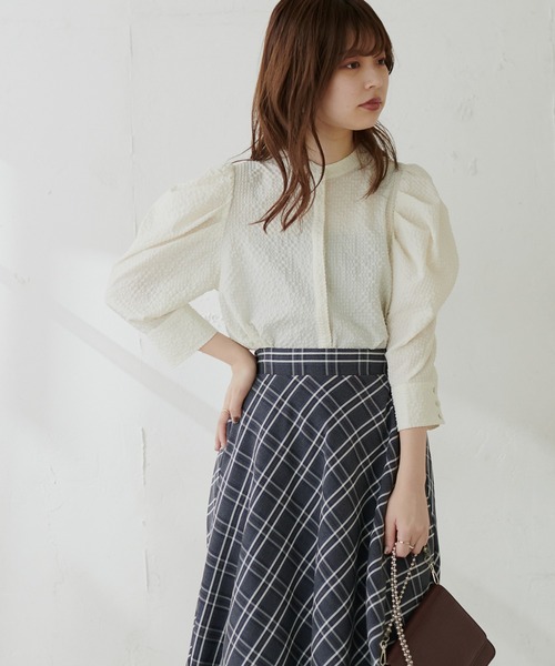 natural couture(ナチュラルクチュール)の「【WEB限定】スタンドカラーお上品ブラウス(シャツ/ブラウス・レディース・ブラック/アイボリー/ミント/その他1/その他2・FREE)」の10枚目の写真