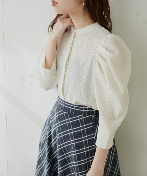 natural couture(ナチュラルクチュール)の「【WEB限定】スタンドカラーお上品ブラウス(シャツ/ブラウス・レディース・ブラック/アイボリー/ミント/その他1/その他2・FREE)」の13枚目の写真