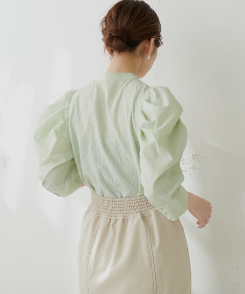 natural couture(ナチュラルクチュール)の「【WEB限定】スタンドカラーお上品ブラウス(シャツ/ブラウス・レディース・ブラック/アイボリー/ミント/その他1/その他2・FREE)」の7枚目の写真