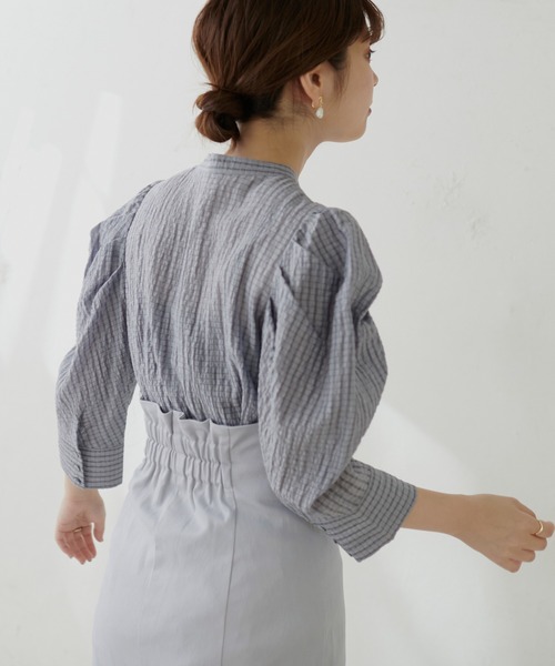 natural couture(ナチュラルクチュール)の「【WEB限定】スタンドカラーお上品ブラウス(シャツ/ブラウス・レディース・ブラック/アイボリー/ミント/その他1/その他2・FREE)」の11枚目の写真
